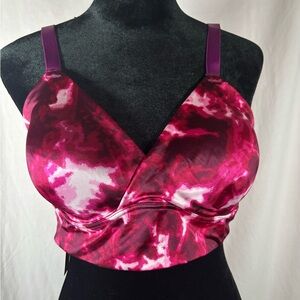 Vibrant Pink and Purple Tie-Dye Sports Bra